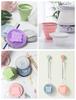 aninako Foldable Cup, Foldable Silicone Cup, Lightweight, with Lid, Heat