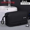 Urban Minimalist Leathereffect Double Layer Travel Toiletry Bag With Waterproof Storage For Men And Women
