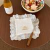 Dust-proof Material Lace Ruffle Placemats Cotton Fabric Soft Flounced Napkins  Home Dining