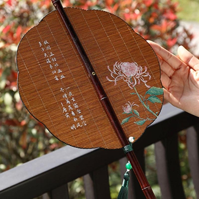 Bamboos Fan,Round Folding Fan,Chinese Foldable Hand Fan Handheld Fan for Birthday Party Wedding Home Decorations