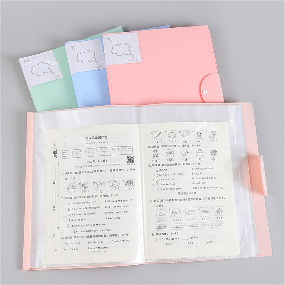 1pc 20/30/40 Pocket File Folder Picture Album Document Bag File Folder Art Work Collection Organizer Office Student Supplies
