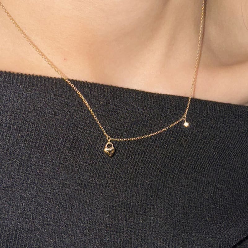 MARQUEMENT 14K Heart Locking Necklace