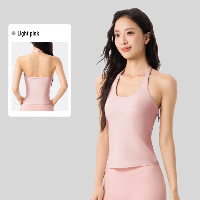 

Women s Sexy Halter Yoga Tank Top with 3D Push-up Bra & Beautiful Back Design M