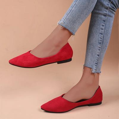 Woman Flats Flock Ballerina Lightweight Flat Loafers Elegant Soft Sole Mom Shoes for Women Mary Jane Shoes