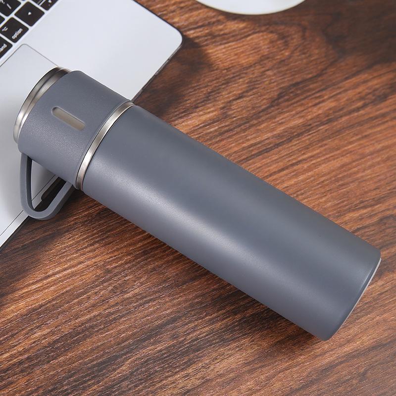 Business Stainless Steel Vacuum Flask Three-lid Gift Straight Cup Portable Outdoor Travel Mug