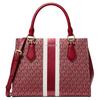 MARILYN logo de marca a rayas signature bolso cruzado lona revestida bolso de hombro mediano para mujer rojo cereza