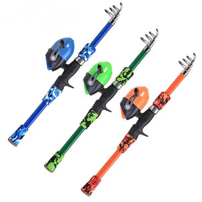 DEUKIO PESCA Casting Pesca Telescopica Esca Canna in Fibra di Vetro 1.65M Set Kit con Mulinello Bobina da Pesca per Accessorio da Pesca per Bambini