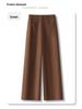 Women's Wide-Leg Brown Cotton Linen Pants - Summer 2025 Collection: Thin, Loose, Casual, Straight-Leg Trousers for Petite Sizes