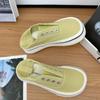 Scarpe da Ginnastica Slip-On Casual Traspiranti da Donna Tela Fondo Spesso Elastico Scarpe Rialzanti per il Tempo Libero Sport