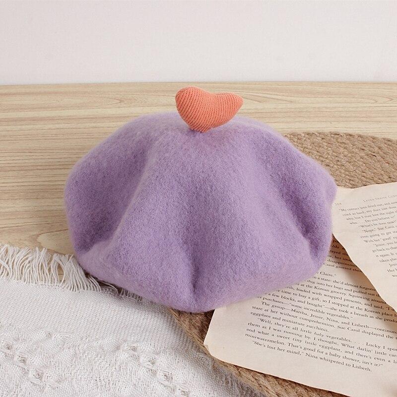 

Детская однотонная шапка с аппликацией, классического стиля, модная, для малышей, осенний берет для девочки