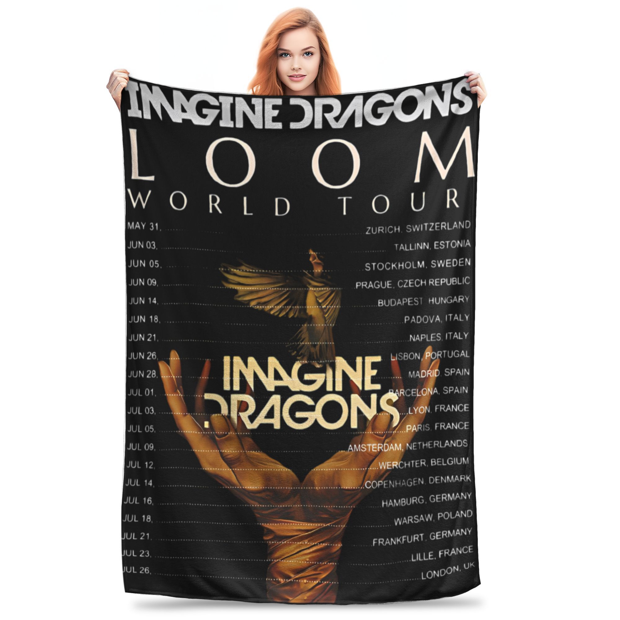 

Imagine Dragons Band Loom World Tour 2025 Throw Blanket Premium Flannel Fleece Bed Blanket Super Cozy Bedspread All Season Use 30x40in