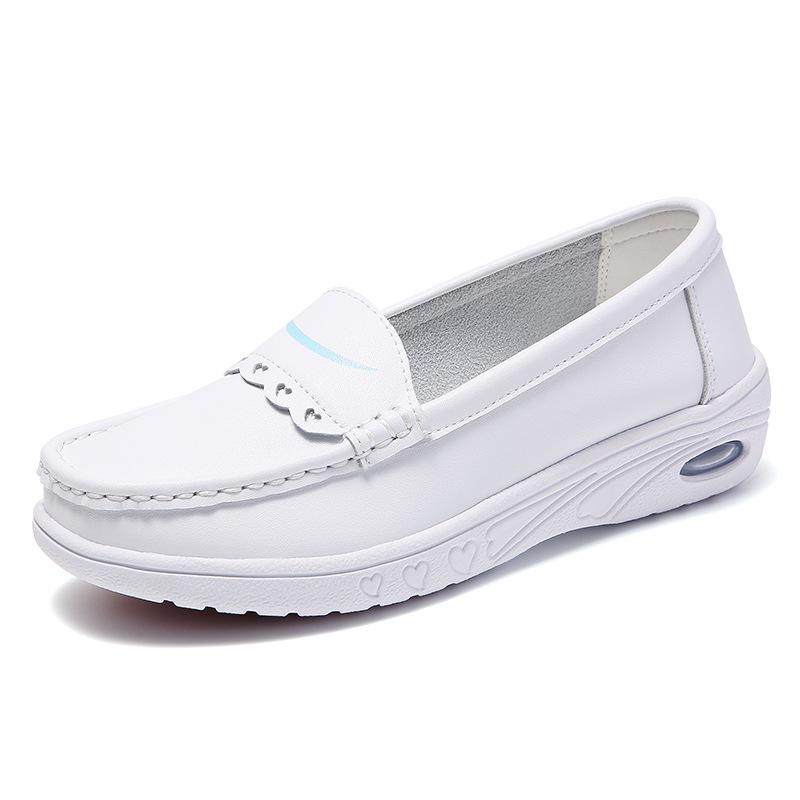 

Женские туфли медсестры на воздушной подушке, из коровьей кожи, с мягкой подошвой, дышащие, не утомляющие ноги, не вызывающие запаха, весенне-осенние, на толстой подошве, удобные, белые, для больницы 35