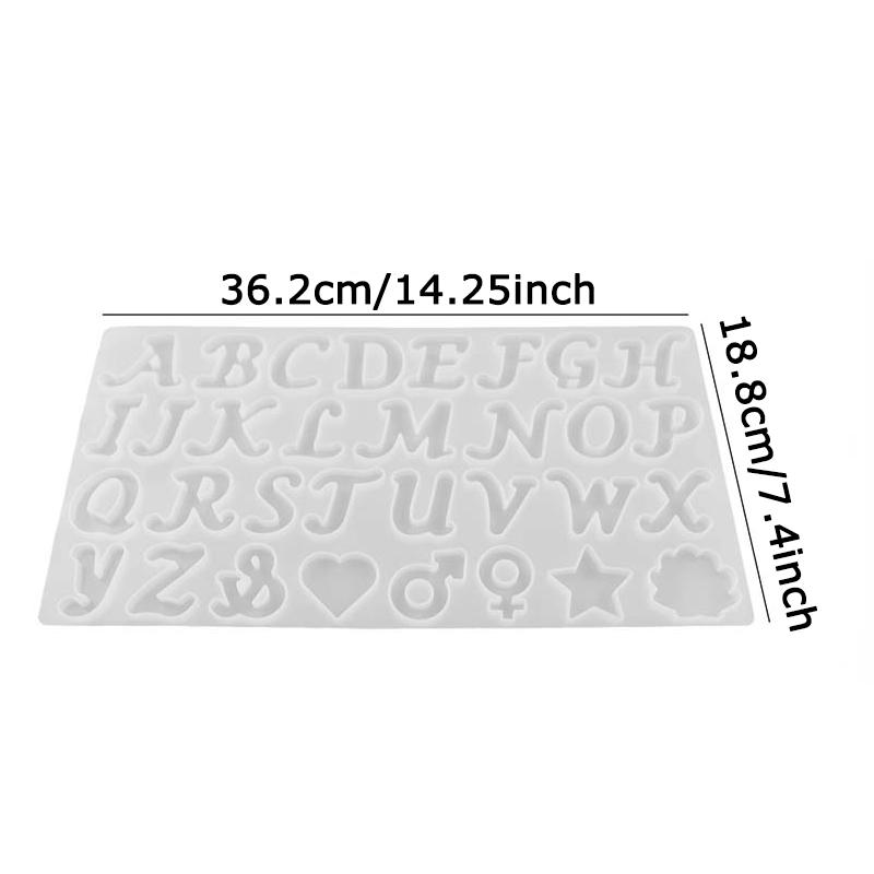 WTEMPO DIY Keychain Tassel Pendents Making Molds English-letter-Shaped Resin Molds Epoxy Molds for Beginners & Adults Handicrafts Making Mold Set