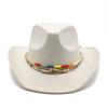 Ethnic Style Fedora Hat With Water Ripple Embellishments For Women Men And Performance Use
