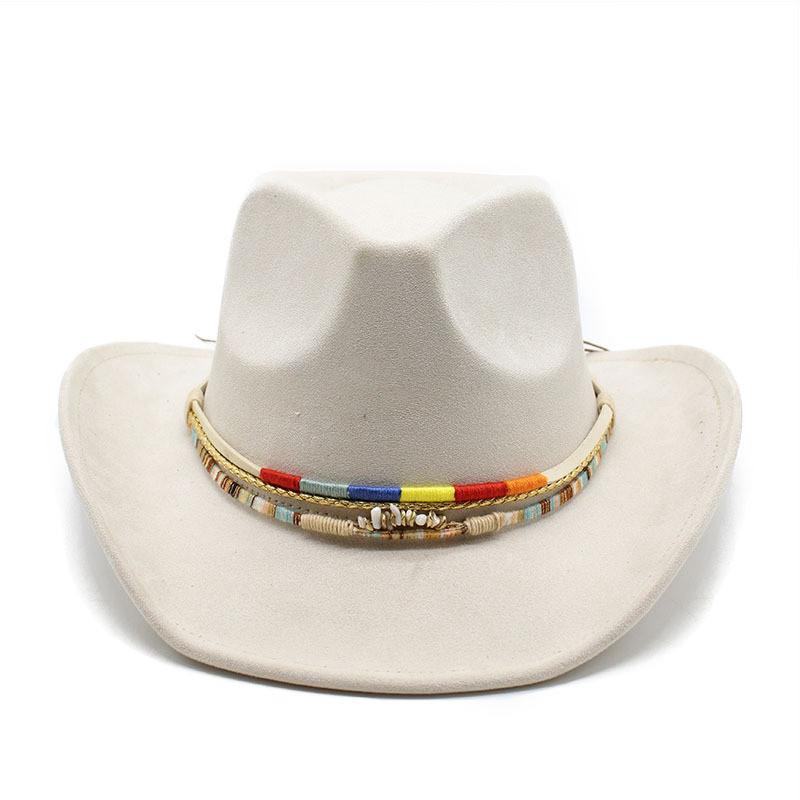 Ethnic Style Fedora Hat With Water Ripple Embellishments For Women Men And Performance Use