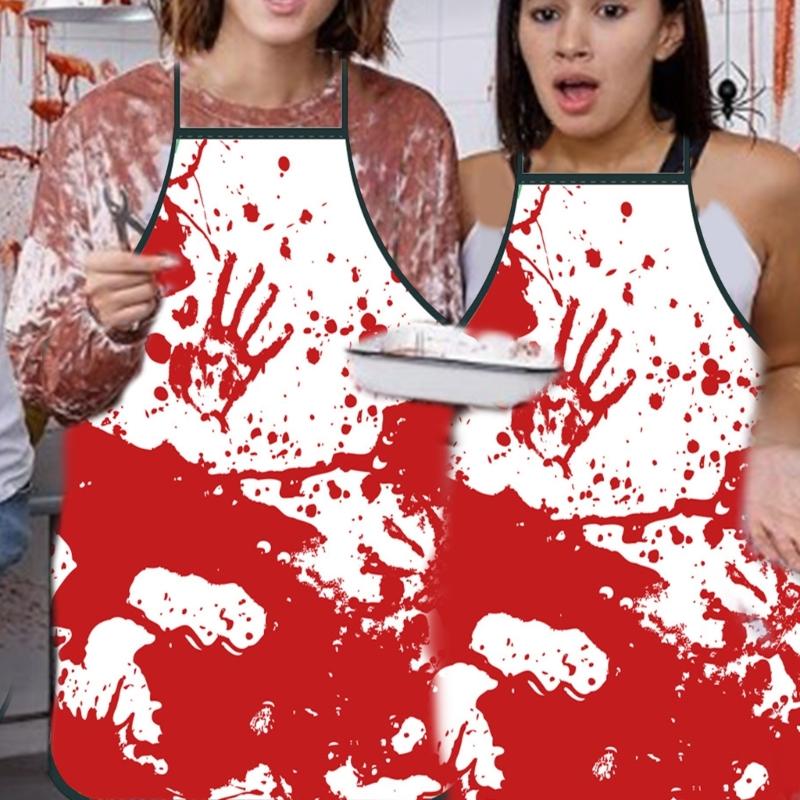 Frightening Adult Apron with Blood Splatter Halloween Party and Cooking Costume Horror Clothing for Pranks and Cosplay