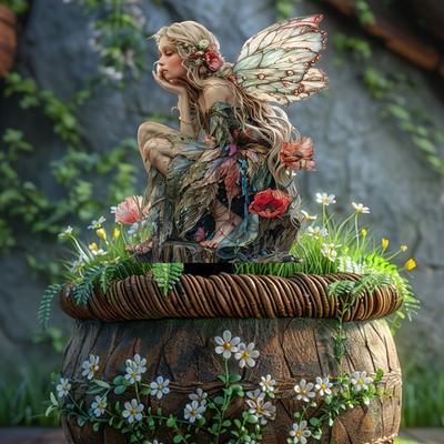 Crafts Acrylic Garden Pile Cute Artificial Garden Floor Plugs Waterproof Creative Fairy Mini Figurine Bonsai