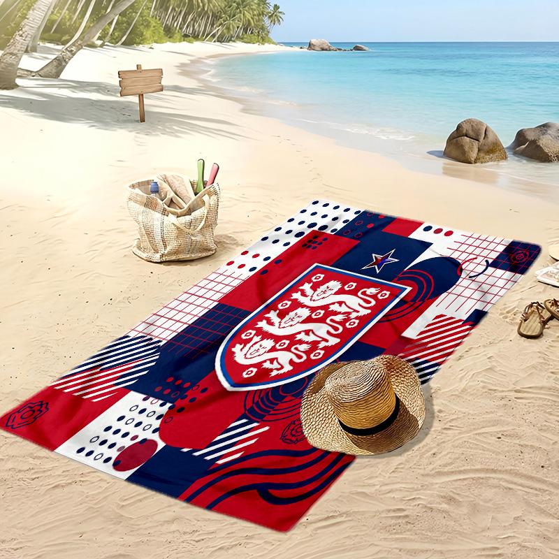 Asciugamano da Spiaggia con Stampa Calcio Inglese Asciugatura Rapida Super Assorbente Morbido Asciugamano da Bagno per Nuoto Spiaggia Viaggio Souvenir Regalo