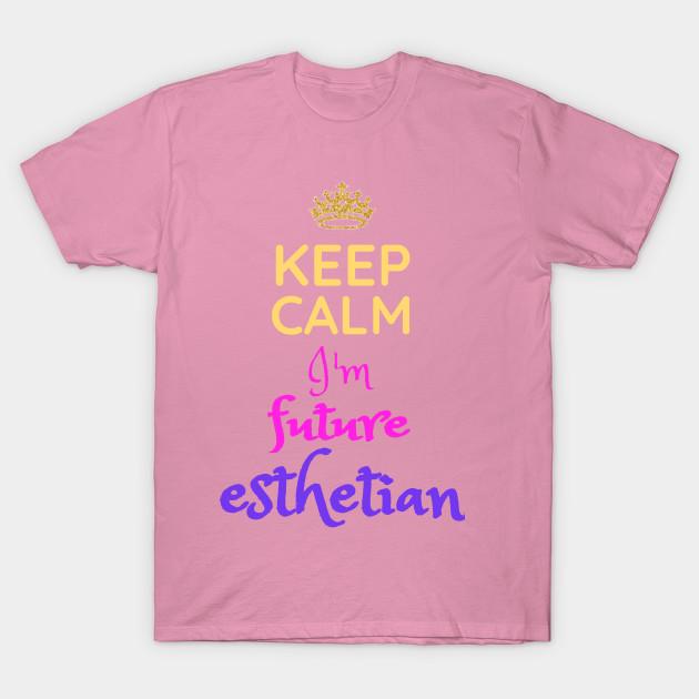 Футболка Женская Будущий Эстетист Футболка Сохраняйте Спокойствие Я Эстетист Принт Харадзюку Кавайная Футболка Летняя С Коротким Рукавом Женская Практичное Использование S розовый
