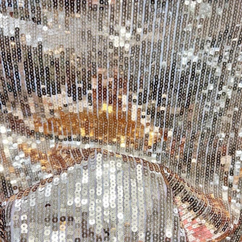 Wide 125cm Lolita Style Embroidered Beaded Chiffon Dress Fabric with Pleats DIY Sewing Women Clothes Skirts Dresses Handmade