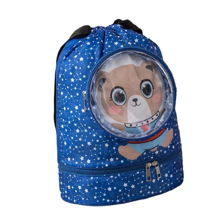 Large Capacity Swimming Backpack Dry Wet Separation Swimming Bag with Drawstring Beach Bag for Children and Kids
