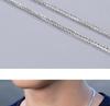 S925 Sterling Silver Chopin Chain Necklace for Men and Women - Plain, Lightweight, No Pendant