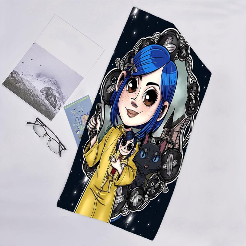 1pc Coraline Beach Towel, Beach and Seaside Swimming Pool Equipment, Fashion Pattern, Rectangular, Travel Essentials