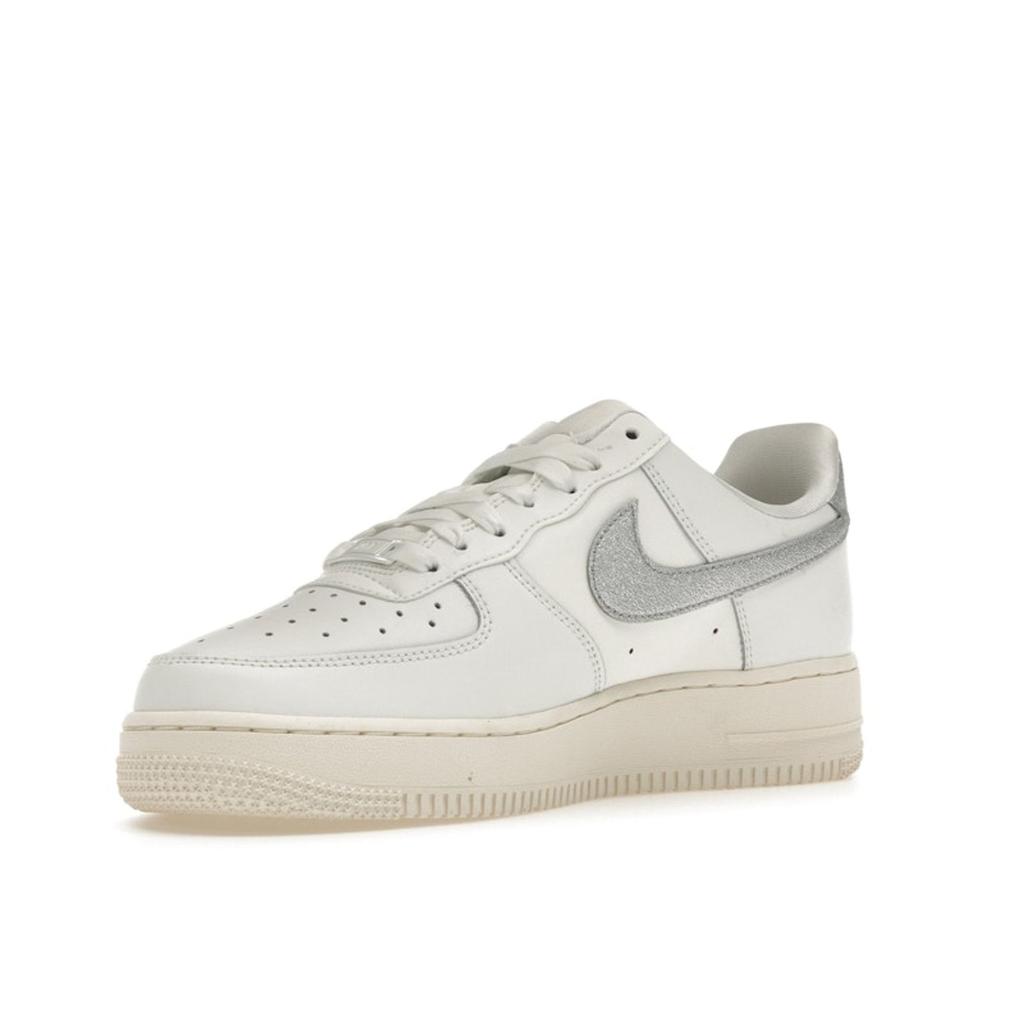 Nike Air Force 1 07 Essential Silver Swoosh Women Sneakers White Summit-White Metallic-Silver DQ7569-100
