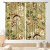 Mushroom Curta, Retro Wild Floral Botanical Mushroom Cottagecore Nature Plants Herbs Farmhouse Blackout Drapes For Kitchen