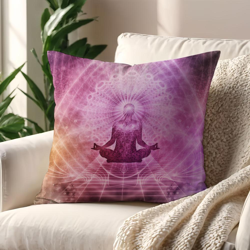 Lotus Seven Chakra Yoga Meditation cushion cover For Pillow Printing Sofa Decoration Home Car Room Shop Office Nordic Simplicity