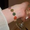 18k Gold Plated Retro Zircon Floral Bracelet – Elegant, Fashionable Hand Jewelry for Women