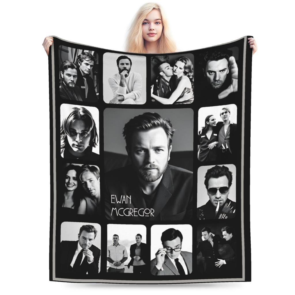Soft Warm Blankets Children Ewan McGregor Jesus Art Print Throw Blanket  Flannel Bedspread For Couch Chair Sofa Bed Sofa Bed