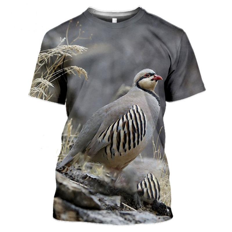 T-shirt Stampa 3D Caccia Anatra Piccione Uomo Donna Moda Streetwear Girocollo Manica Corta Oversize T-Shirt Top Abbigliamento Uomo