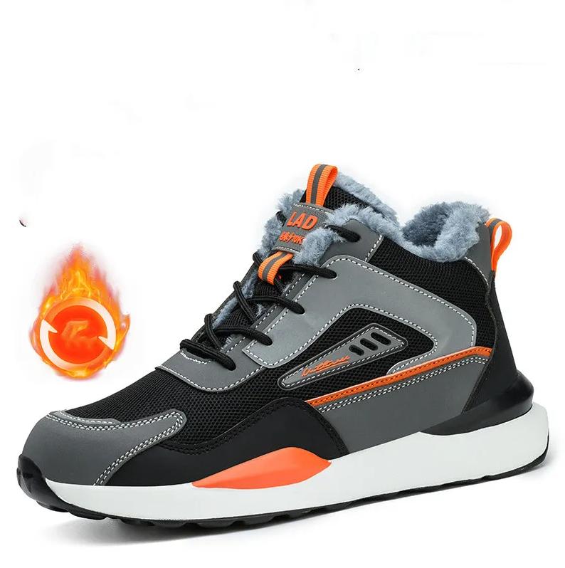 men casual plastic toe covers work safety boots tooling security insulated shoes autumn winter safe ankle botas protect footwear