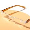 Transparente Lesebrille für Damen Herren Rechteckig Kleiner Rahmen Weitsichtig Brille Business Korrektionsbrille +1.0 Bis +4.0