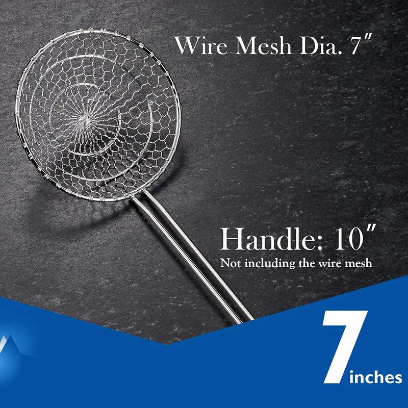 Heavy-duty Stainless Steel Spider Strainer, Skimmer for Cooking, Frying & Draining- Kitchen Tools