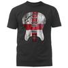 Guitar Body Flag England Music Band Graphic T-shirt