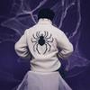 Winter Fleece Zip Up Cardigan Spider Letter Embroidery Streetwear Men Women