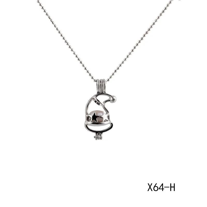 Super Christmas Gift Santa Claus Snowflake Pearl Cages Pendants for DIY Handmade Wish Love Pearl Pendant Necklace Jewelry