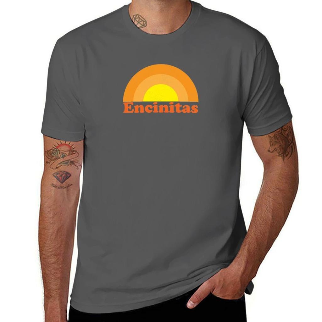 Encinitas Retro Sunset TShirt T Shirts Designer Man T Shirt Cotton High Quality TShirt