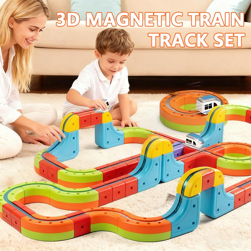 Magnetic Track Train Toys Building Blocks Set For Kids DIY Cube Magnetic Anti-gravity Levitating Train STEM Toy Boys Xmas Gift
