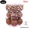 6cm 12pcs Glitter Hollow Christmas Ball Set for Tree, Window, Mall, or Ceiling Decor