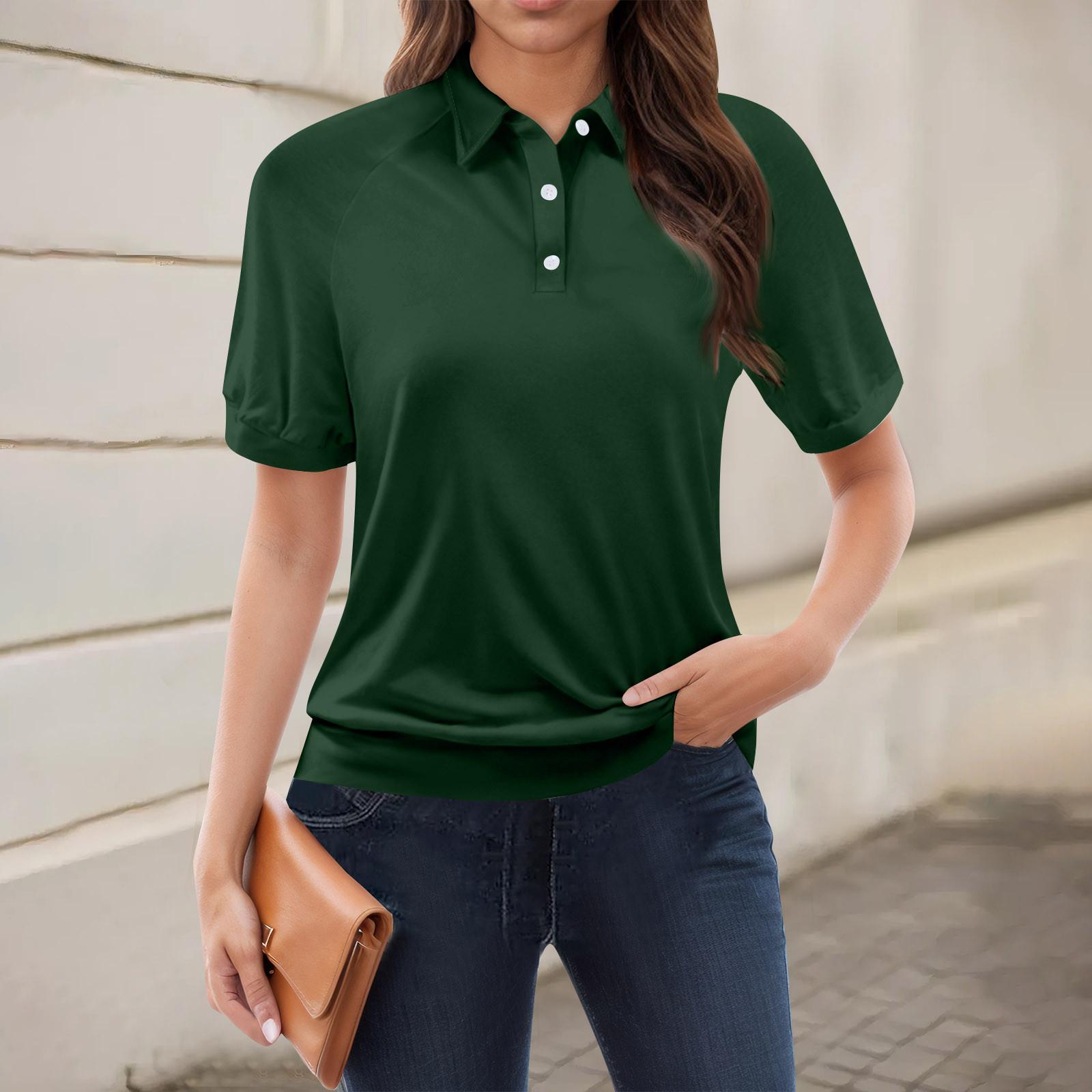 

Жіноча повсякденна футболка з V-подібним вирізом і короткими рукавами з квітковим принтом і декоративними ґудзиками XL