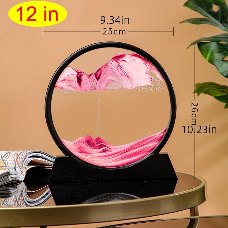 

1PC 3D round Glass Moving Sand Art Hourglass Sandscapes Home Desktop Decoration Craft Unique Desktop Decor-moving Sand Timer 12 inches
