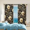 2 Pcs, Versatile Polyester Transparent Curtains for Home Decoration Brown Boho Floral (2) for Use In Bedrooms and Living Rooms