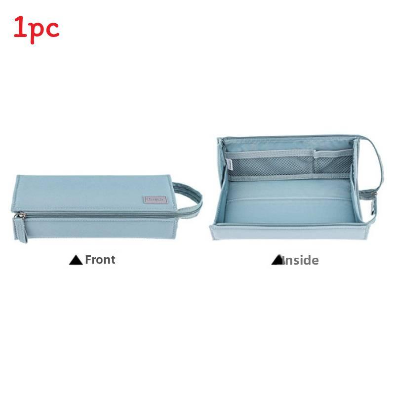 Canvas Large Capacity Pencil Case With Wide Opening For Students And Office Use