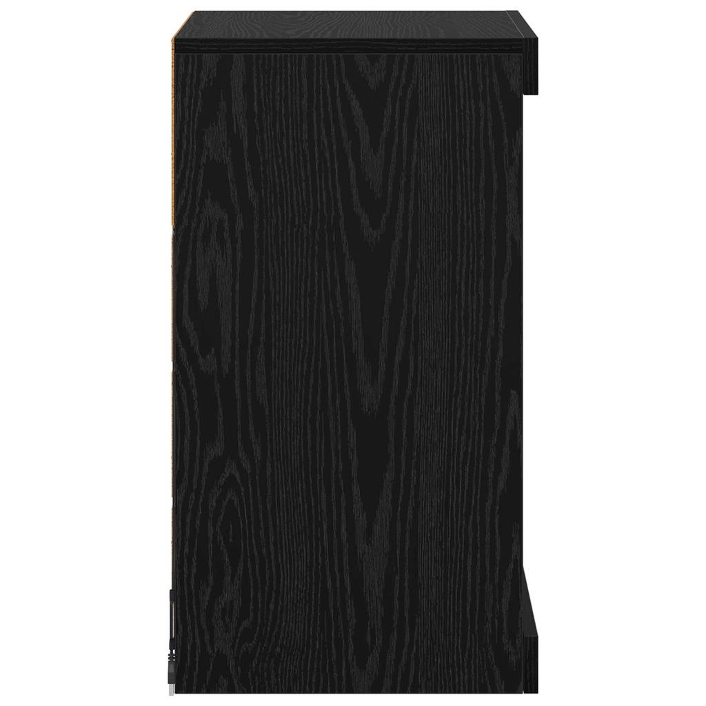 LED Sideboard Black Oak Effect 41 x 37 x 67 cm