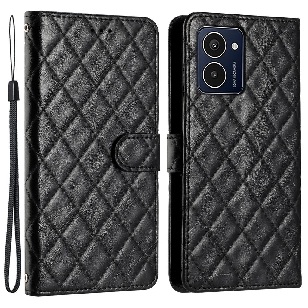 For HMD Pulse Pro Case Classic Rhombus Pattern Leather Phone Cover