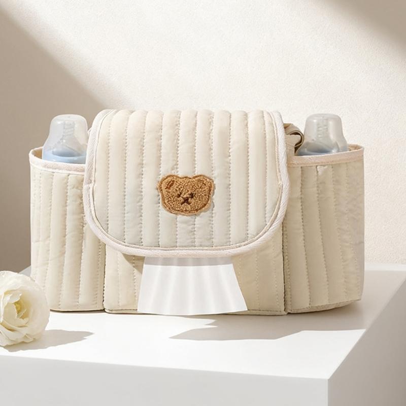 Multifunctional Organizer Bag Baby Strollers Hanging Bag Multiple Compartment Pushchair Storage Bag for Toy Water Bottle