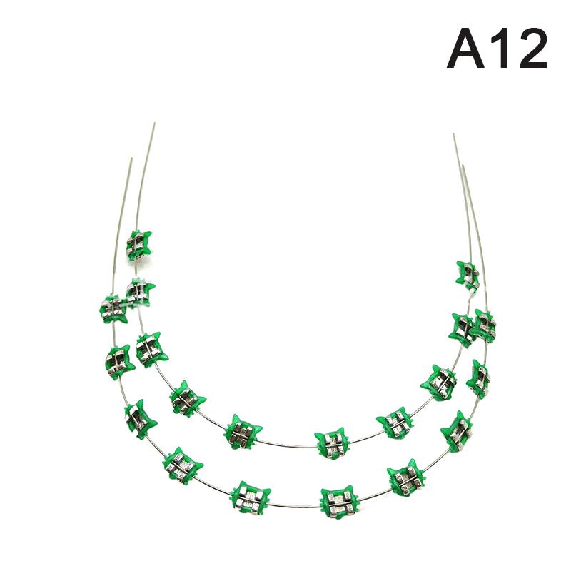 2Pcs Cartoon Cat Dental Metal Braces Archwire Without Hooks Metal Bracket And Ligature Ties Colorful Temporary Tooth Decoration